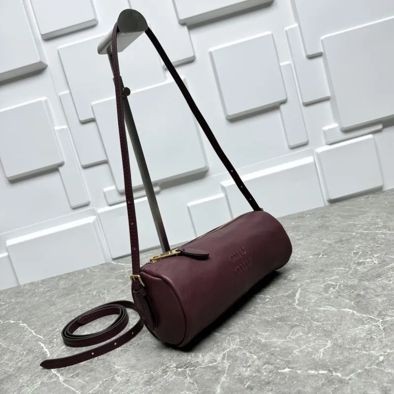 Miu Miu Burgundy Cylindrical Crossbody Bag 635 - Image 3