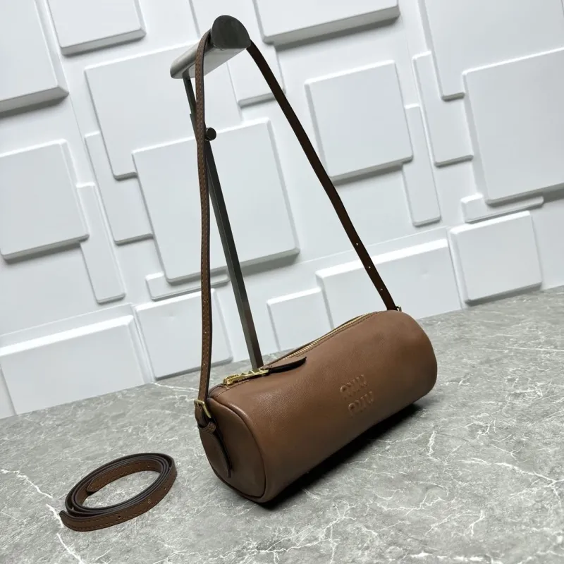 MIU MIU Brown Leather Top Handle Crossbody Bag 636 - Image 4