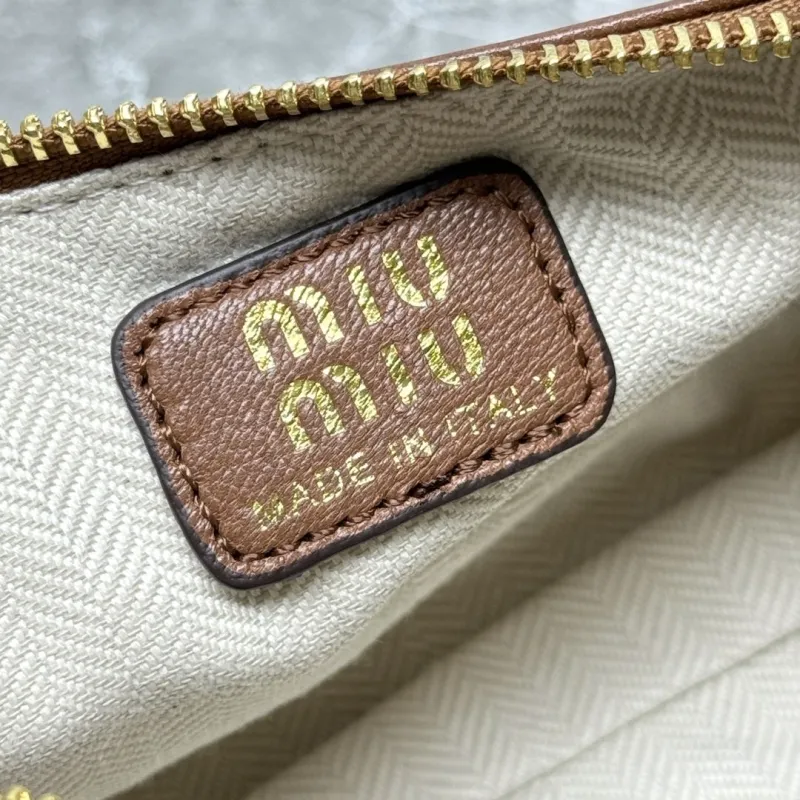 MIU MIU Brown Leather Top Handle Crossbody Bag 636 - Image 8