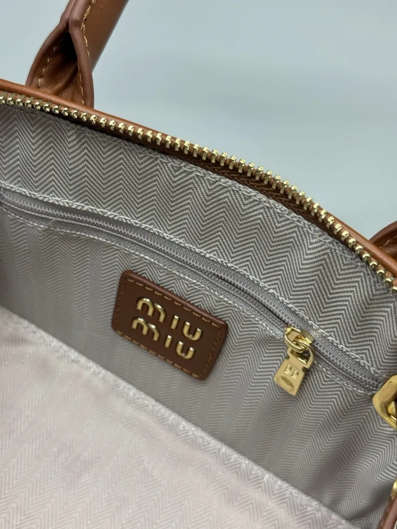 Miu Miu Woven Brown Top Handle Bag - Image 7