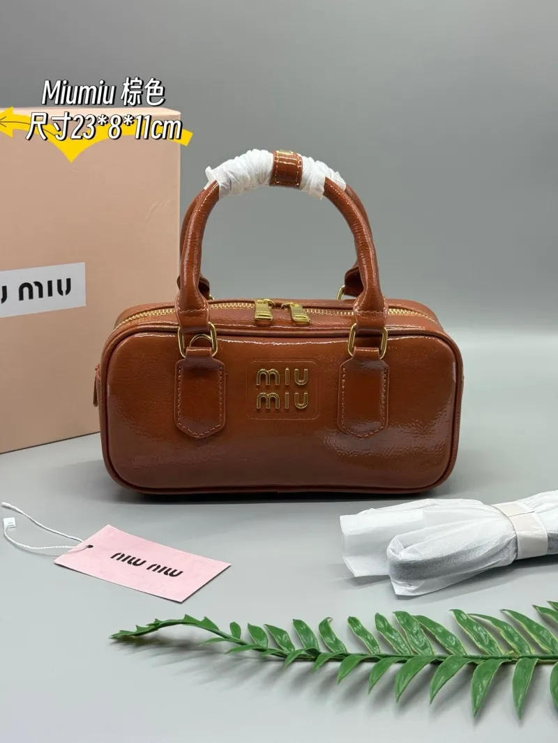 Miu Miu Brown Top Handle Bag SKU 645 Size 23x8x11cm
