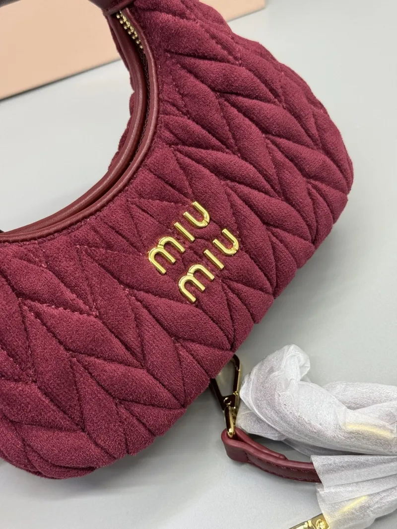 Alternative view of Miu Miu Burgundy Velvet Top Handle Bag 20cm 647