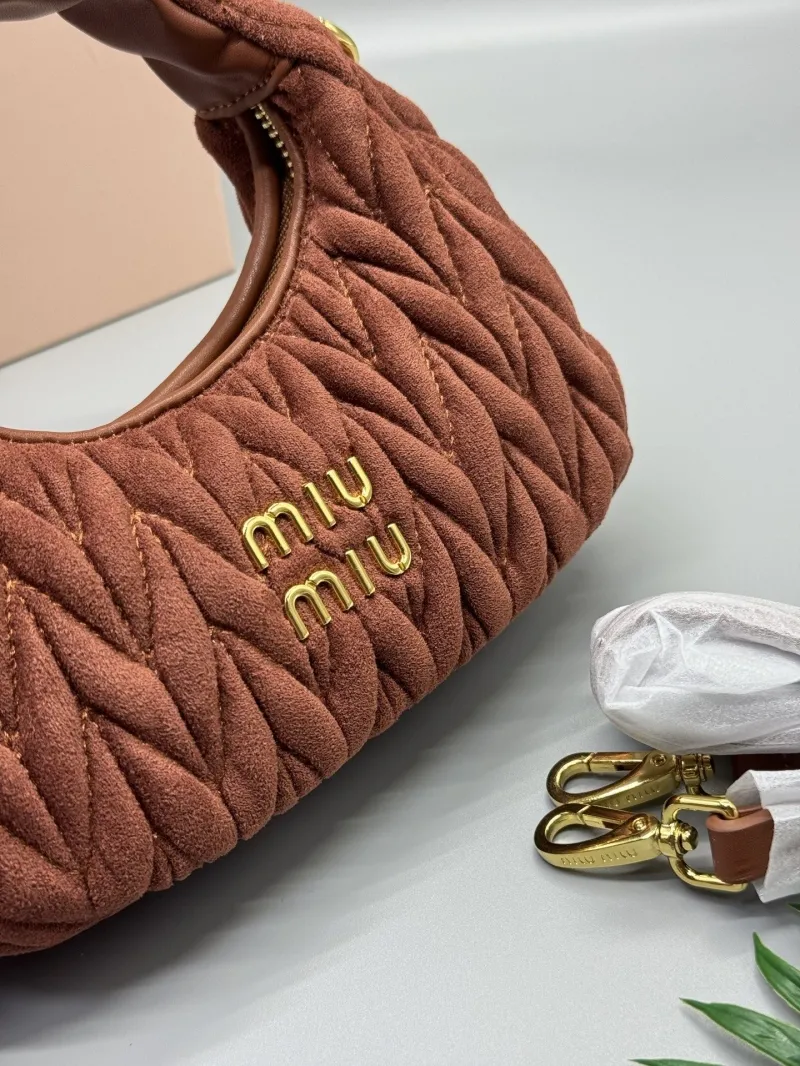 Alternative view of Miu Miu Brown Suede Top Handle Bag 20cm