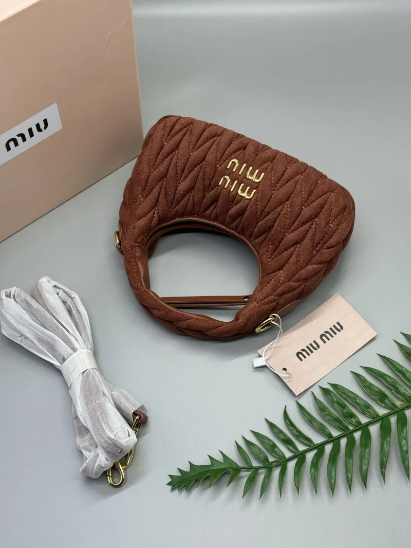 Miu Miu Brown Suede Top Handle Bag 20cm - Image 5