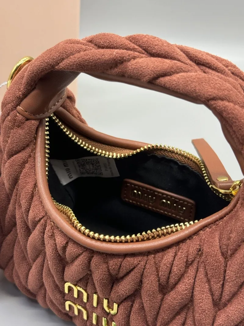 Miu Miu Brown Suede Top Handle Bag 20cm - Image 7