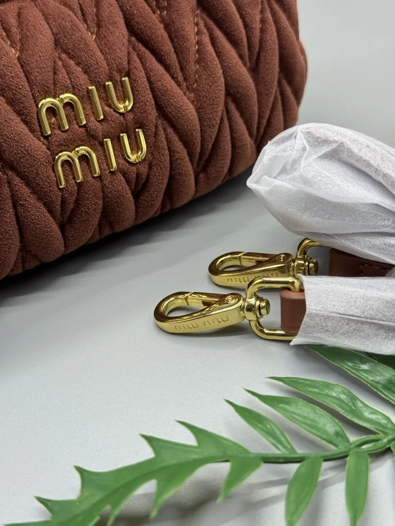 Miu Miu Brown Suede Top Handle Bag 20cm - Image 8