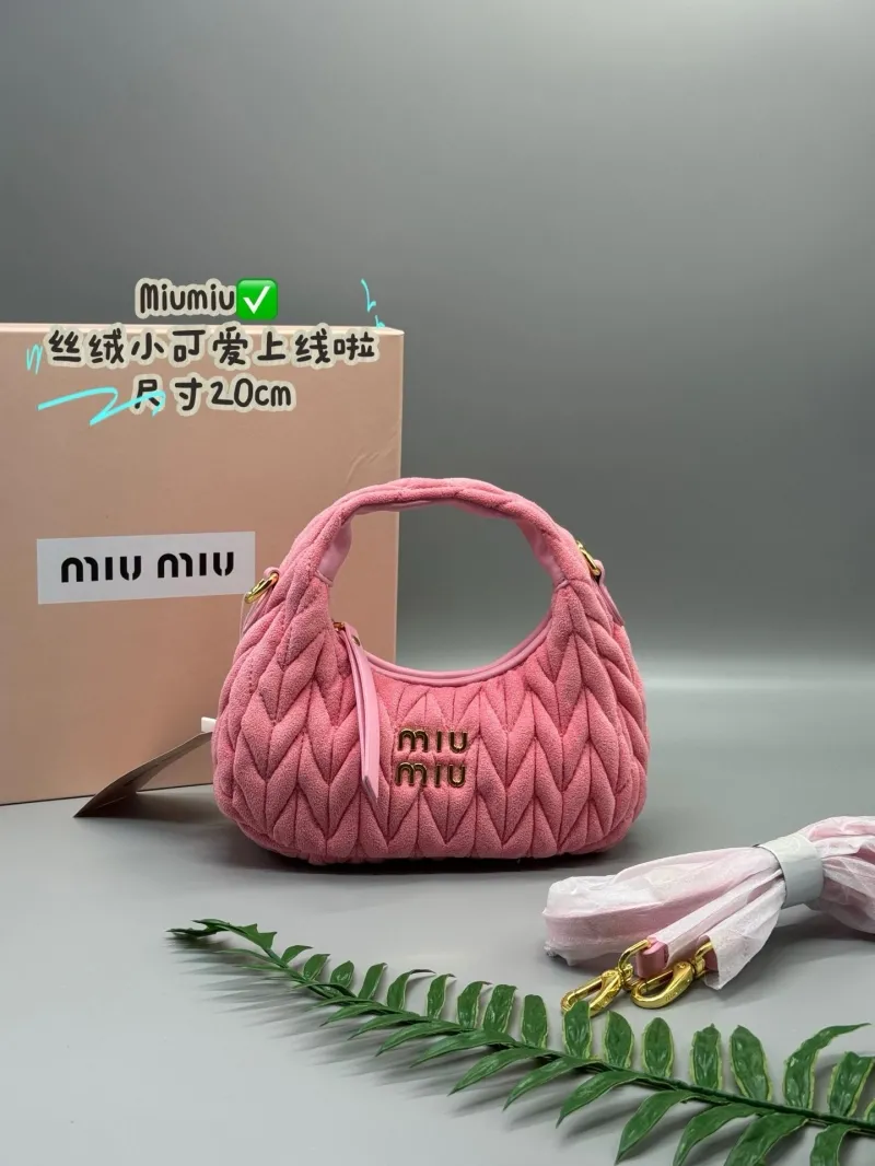 Miu Miu Velvet Top Handle Bag Size 20cm - Image 3