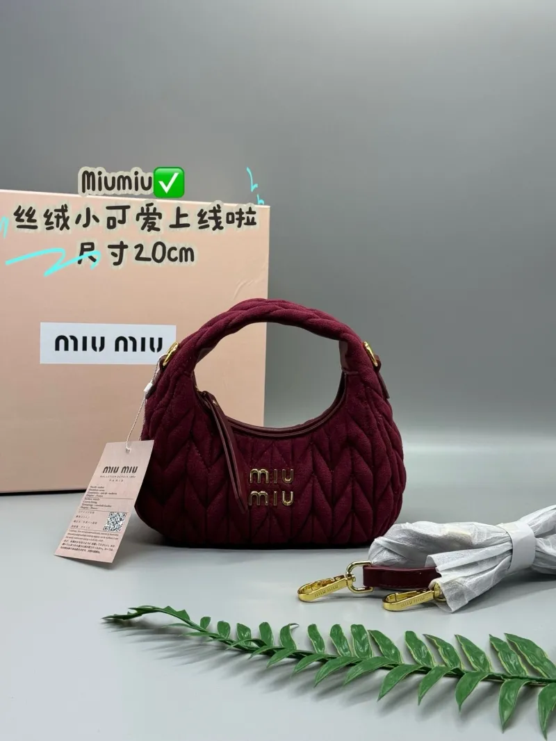 Miu Miu Velvet Top Handle Bag Size 20cm - Image 5