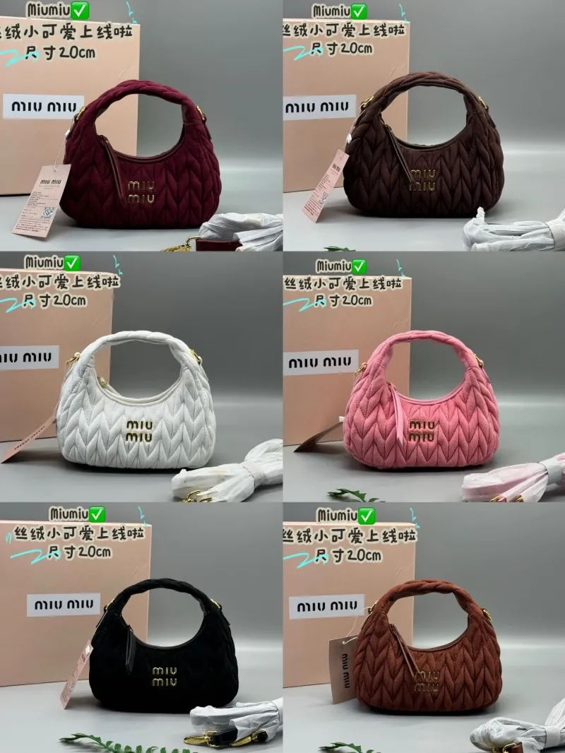 Miu Miu Velvet Top Handle Bag Size 20cm - Image 8