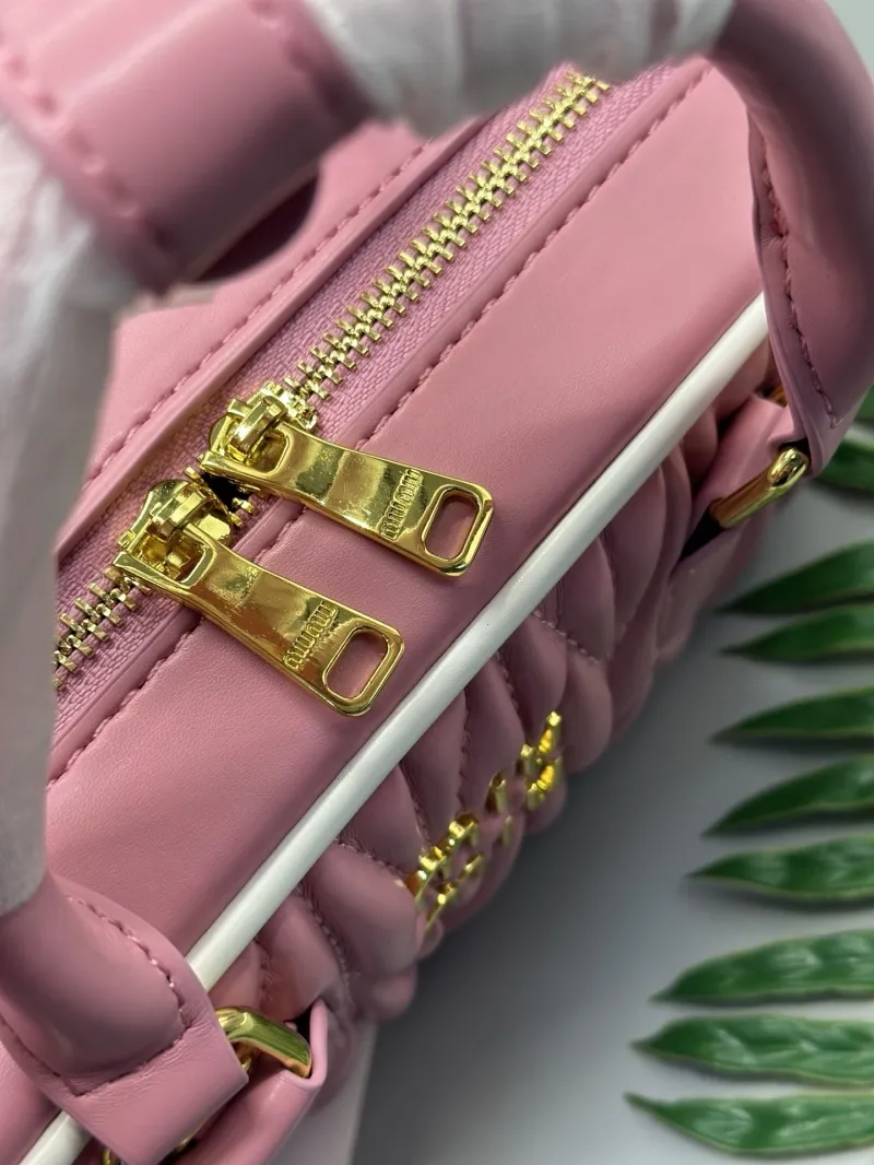 Miu Miu Pink Quilted Top Handle Crossbody Bag 23x8x11.5cm - Image 5