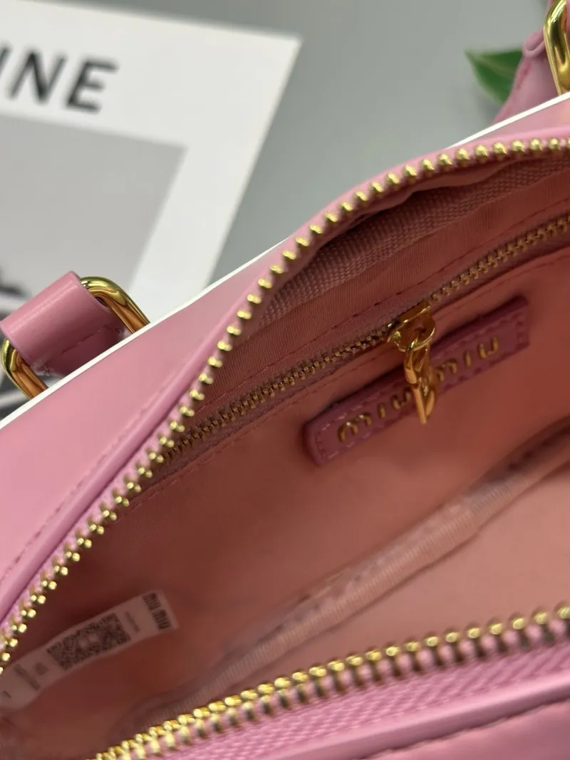 Miu Miu Pink Quilted Top Handle Crossbody Bag 23x8x11.5cm - Image 7