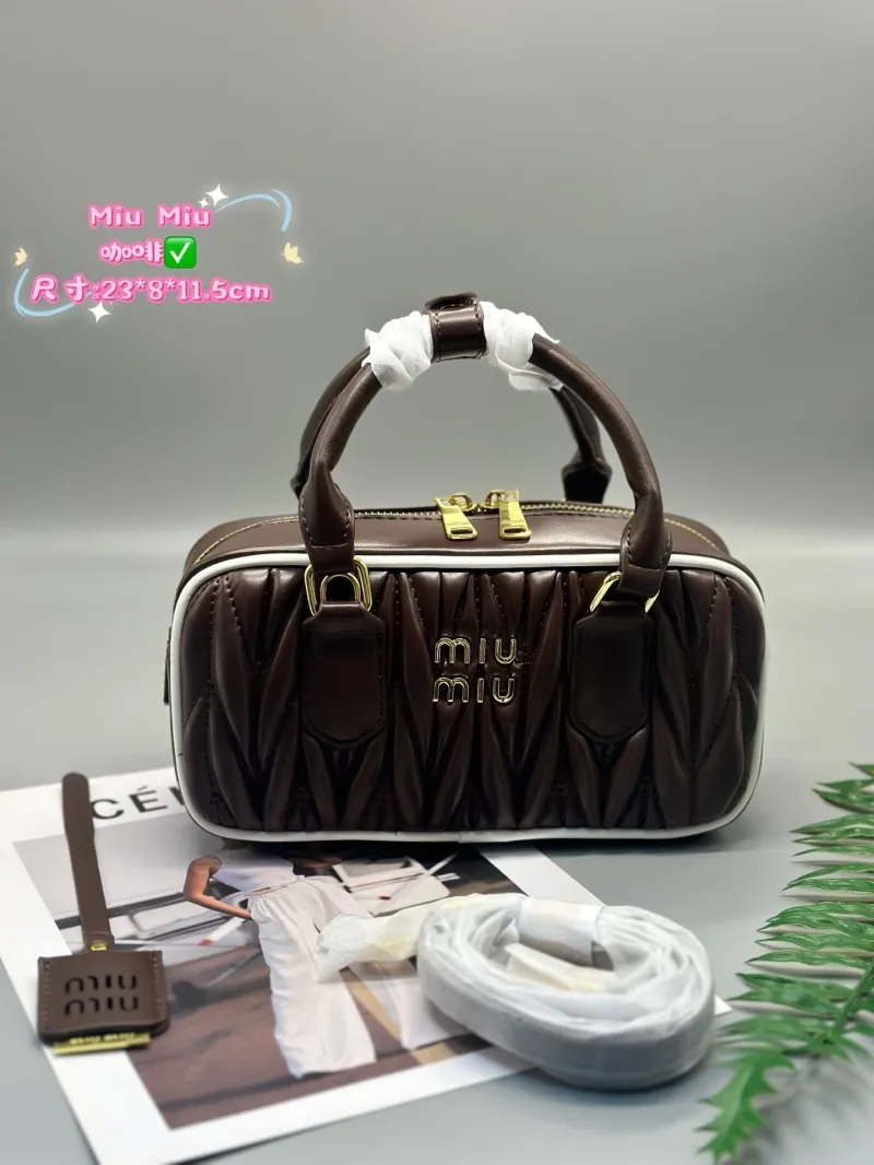 Miu Miu Brown Top Handle Crossbody Bag