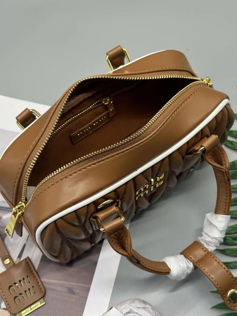 Miu Miu Brown Quilted Top Handle Bag - Image 7