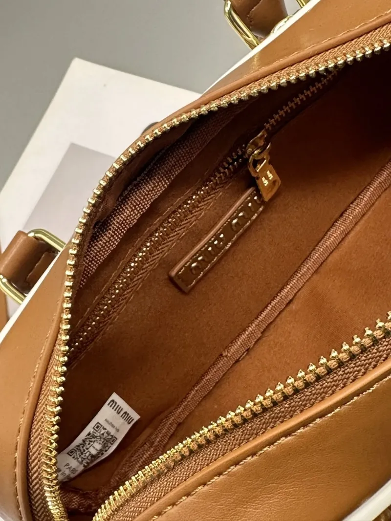 Miu Miu Brown Quilted Top Handle Bag - Image 8