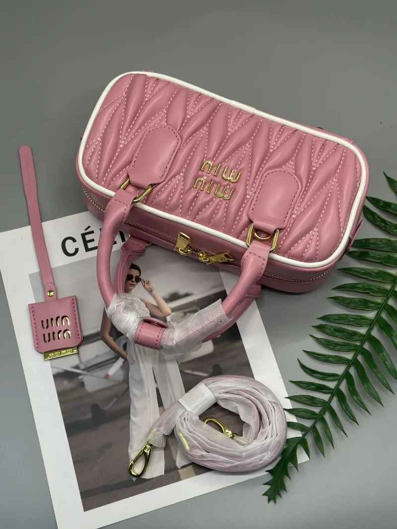 Miu Miu Rose Red Top Handle Crossbody Bag 663 Size 23x8x11.5cm - Image 4