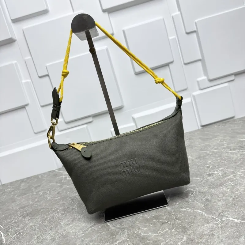 MIU MIU Olive Green Top Handle Shoulder Bag 673