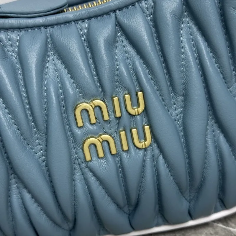 Alternative view of Miu Miu Blue Matelasse Top Handle Crossbody Bag