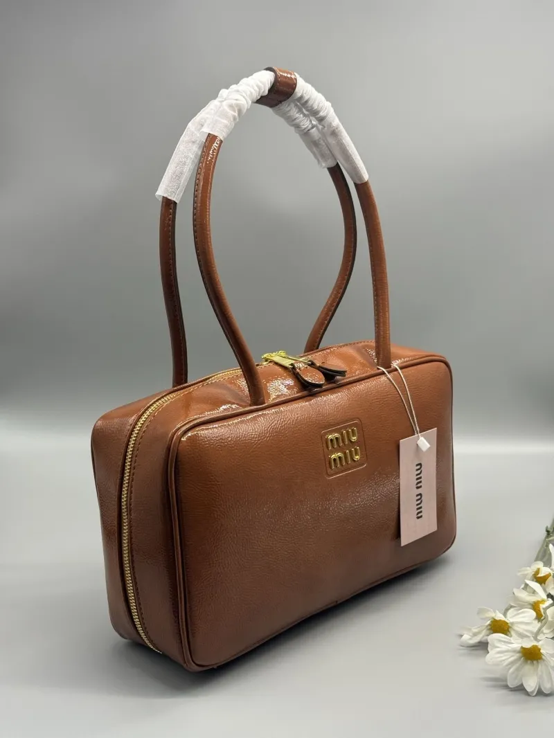 Alternative view of MIU MIU Brown Top Handle Bag Size 31x10x18