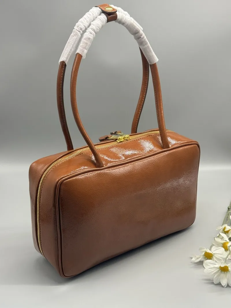 MIU MIU Brown Top Handle Bag Size 31x10x18 - Image 3