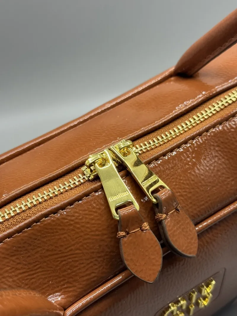 MIU MIU Brown Top Handle Bag Size 31x10x18 - Image 4