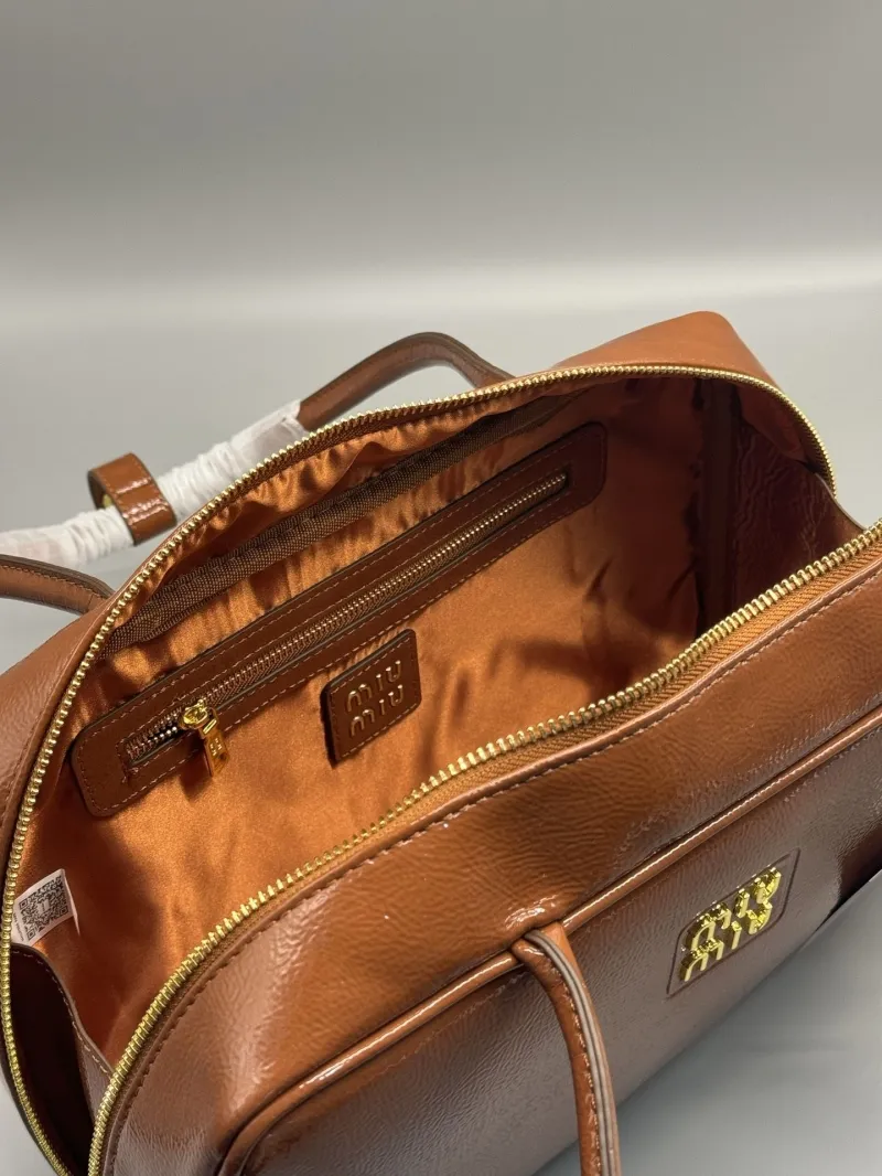 MIU MIU Brown Top Handle Bag Size 31x10x18 - Image 6