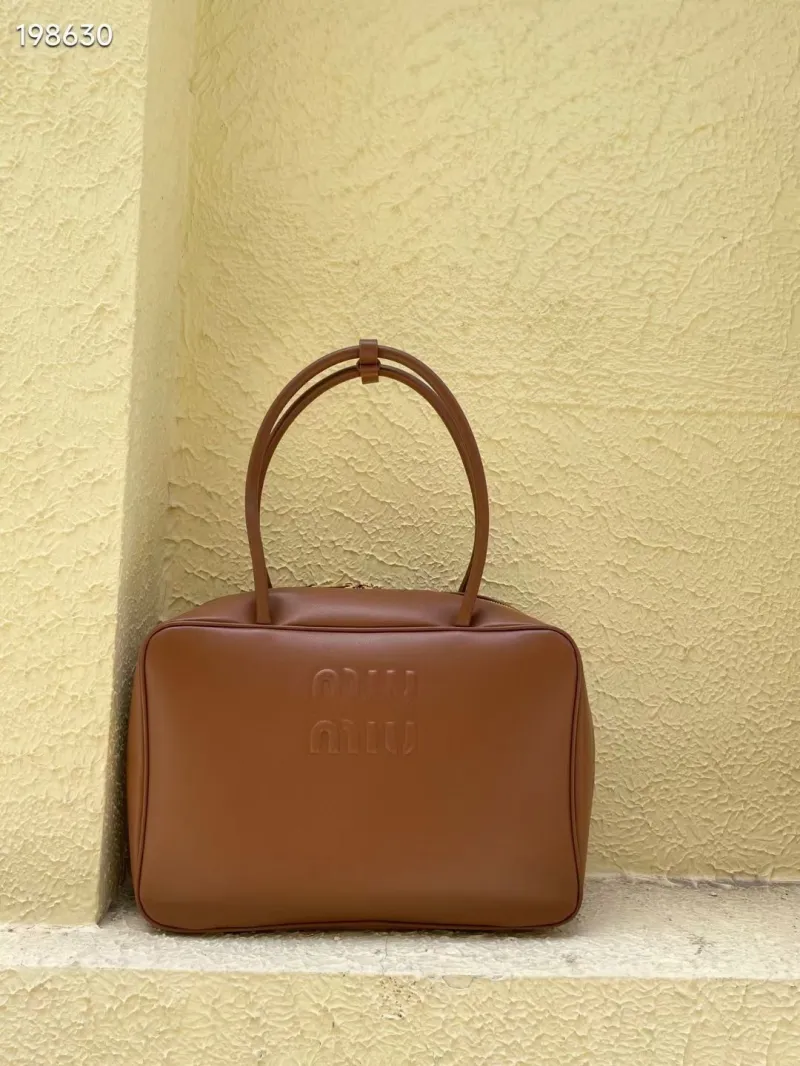 Miu Miu Brown Leather Top Handle Bag 686