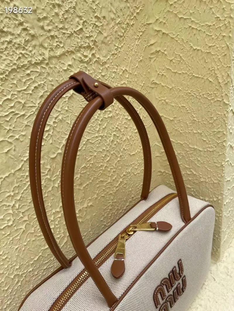 Alternative view of MIU MIU Beige Brown Top Handle Bag 687