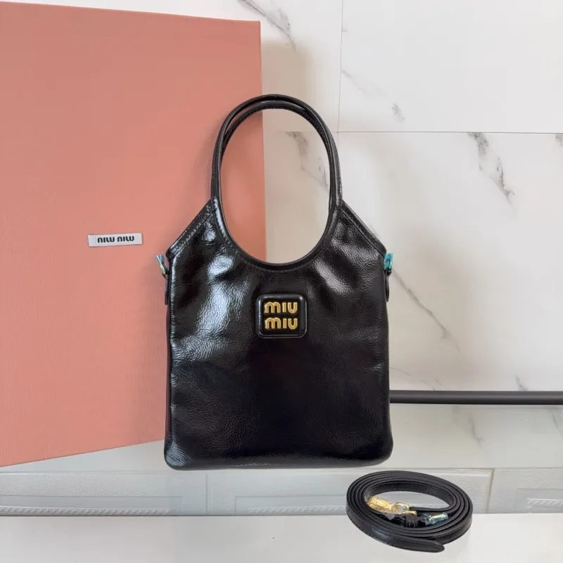 Miu Miu Black Leather Top Handle Bag 693