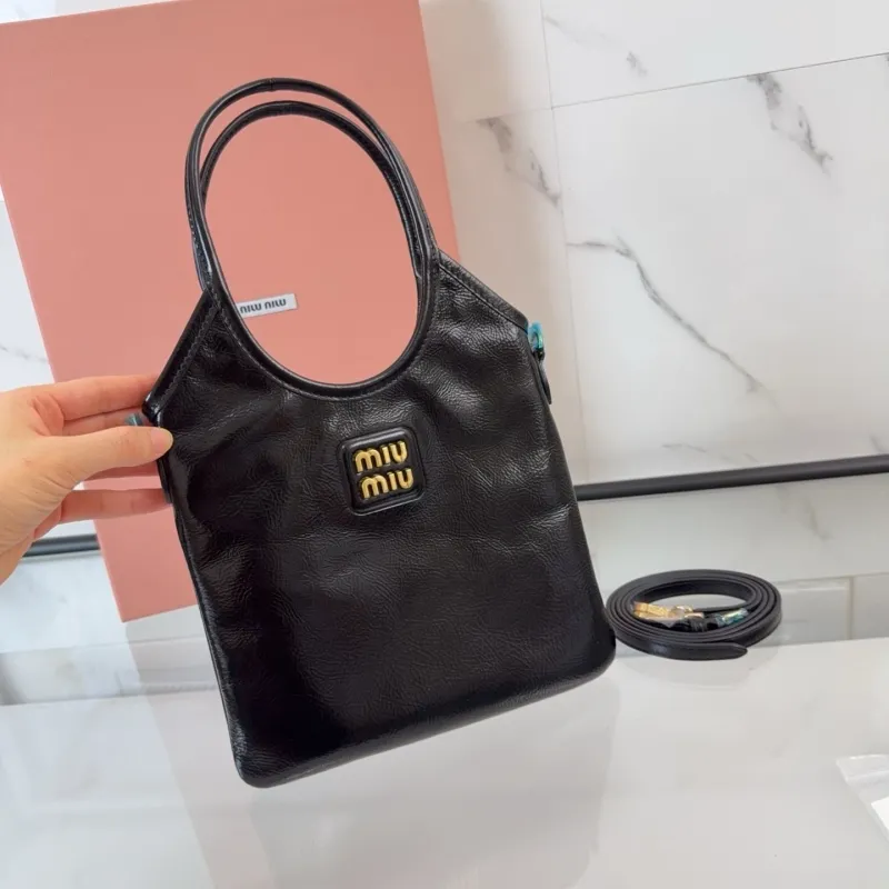 Miu Miu Black Leather Top Handle Bag 693 - Image 5