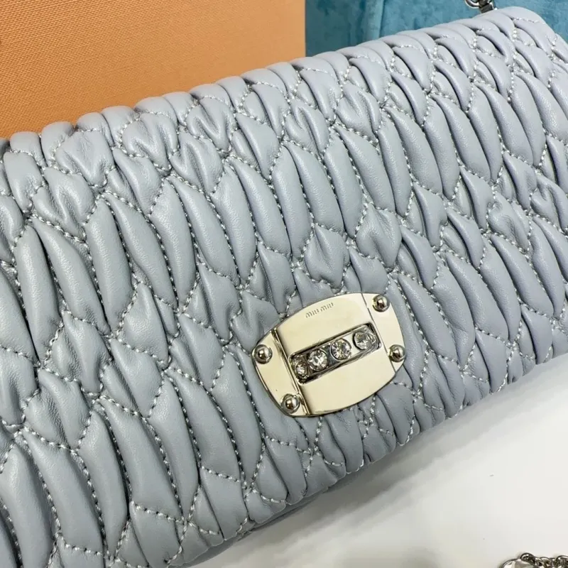 Miu Miu Light Blue Top Handle Chain Bag 694 - Image 4