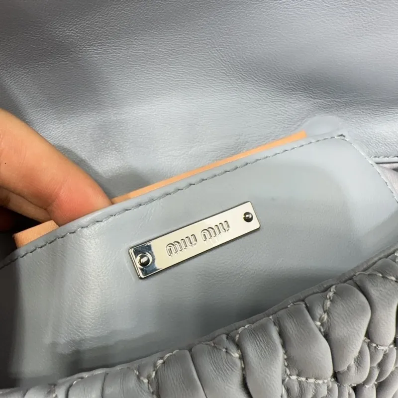 Miu Miu Light Blue Top Handle Chain Bag 694 - Image 8