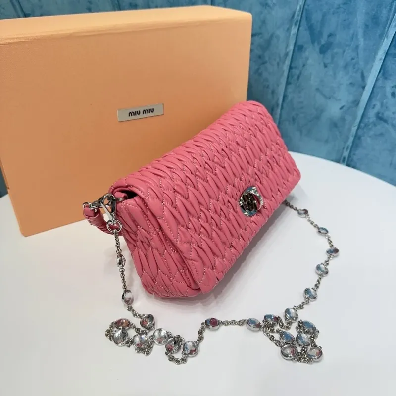 Miu Miu Pink Top Handle Chain Shoulder Bag - Image 3