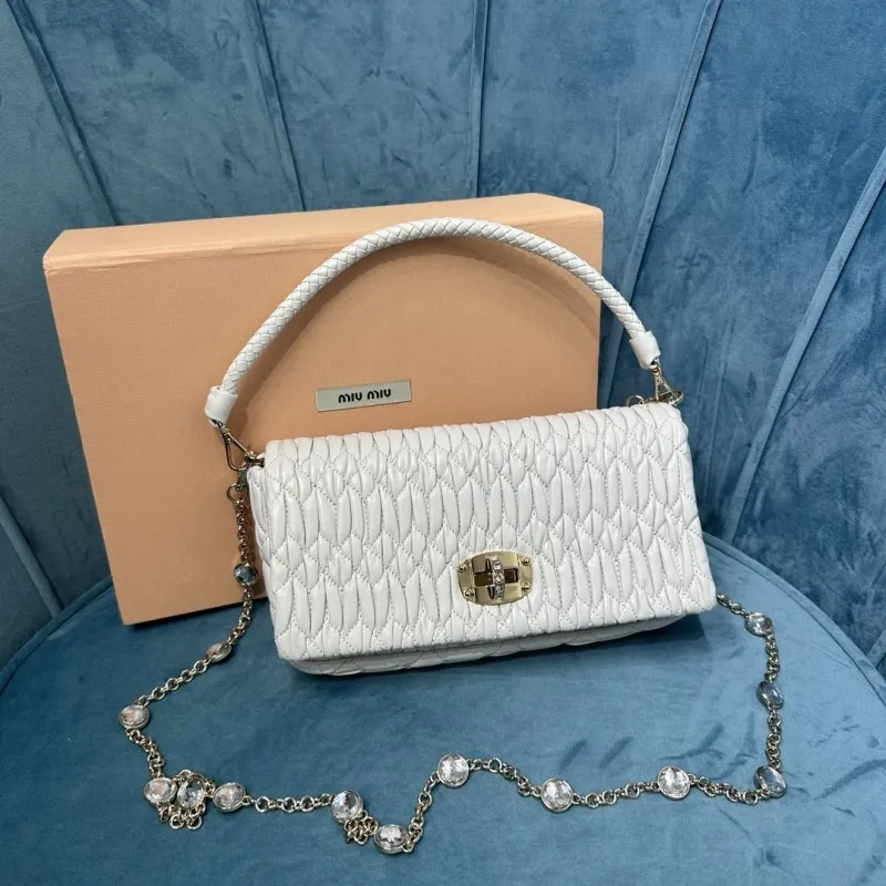 MIU MIU White Top Handle Shoulder Bag