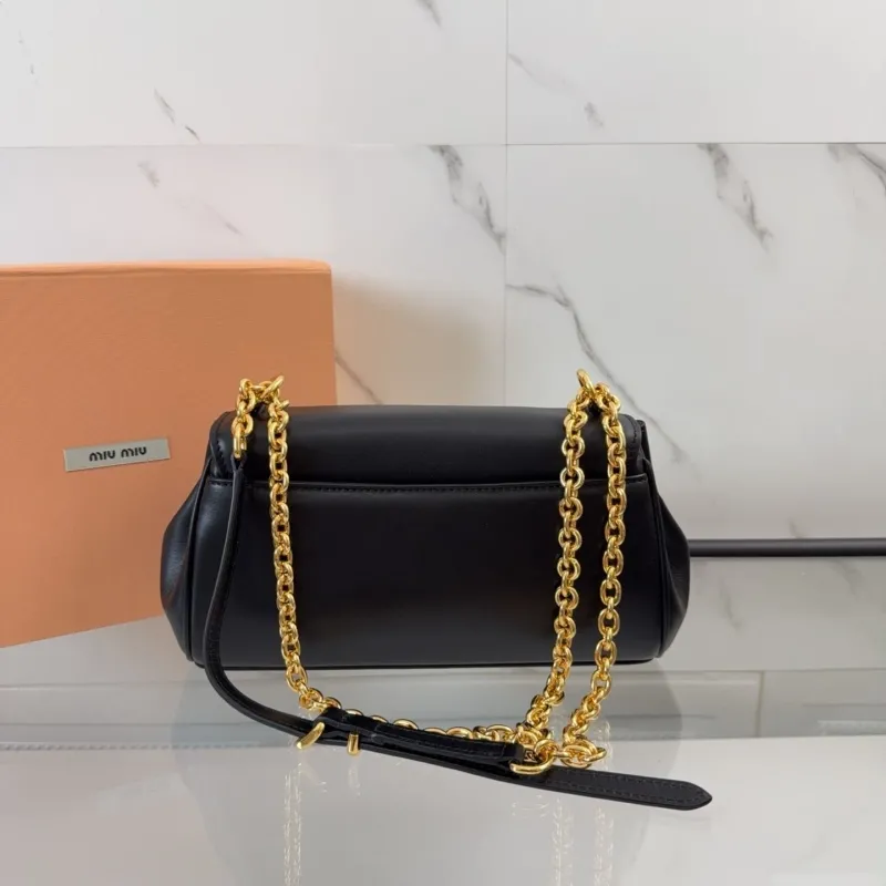 Alternative view of Miu Miu Black Leather Chain Shoulder Bag 698