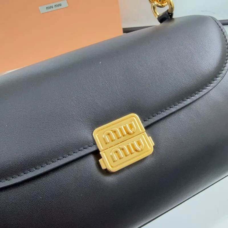 Miu Miu Black Leather Chain Shoulder Bag 698 - Image 4