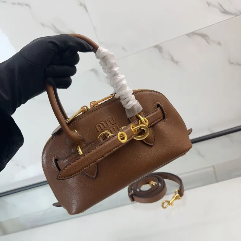 Miu Miu Brown Leather Top Handle Bag 702 - Image 5