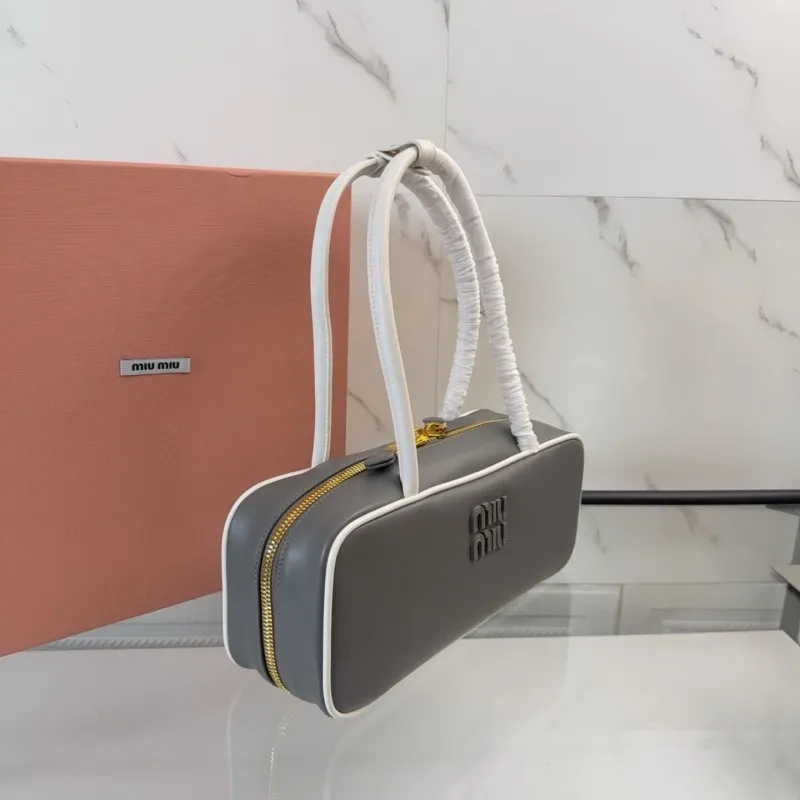 Miu Miu Gray Top Handle Bag 711 - Image 3
