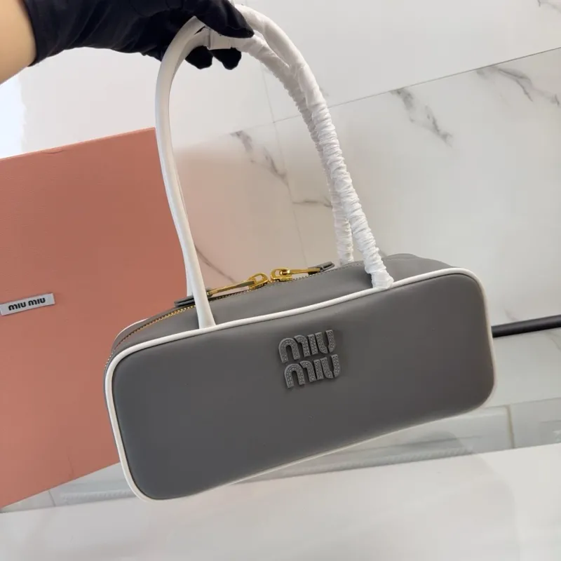 Miu Miu Gray Top Handle Bag 711 - Image 6