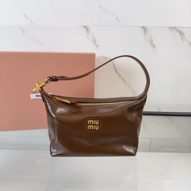 Miu Miu Brown Leather Top Handle Shoulder Bag 720