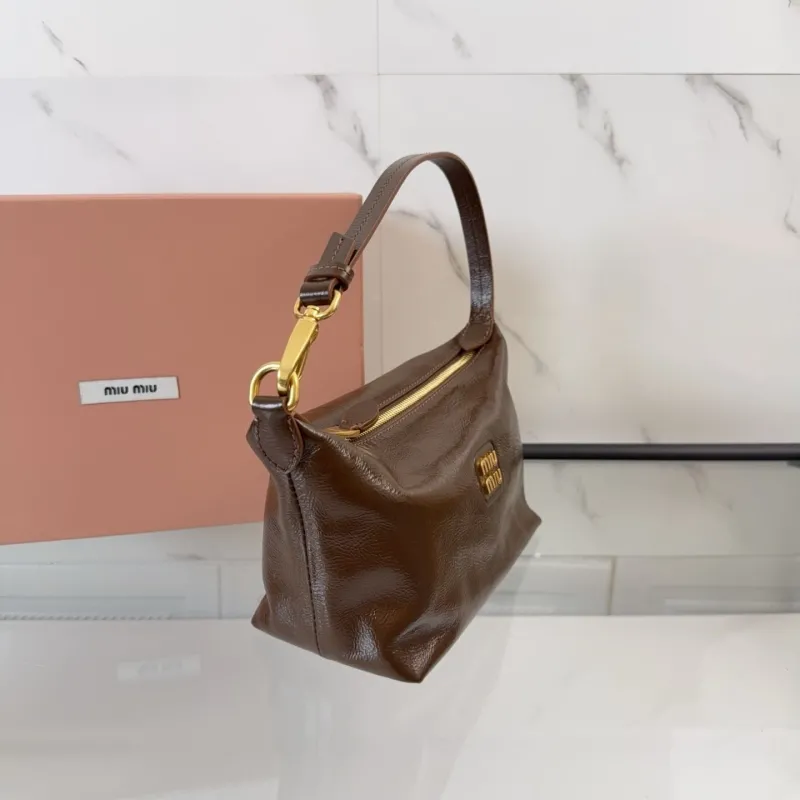 Miu Miu Brown Leather Top Handle Shoulder Bag 720 - Image 3