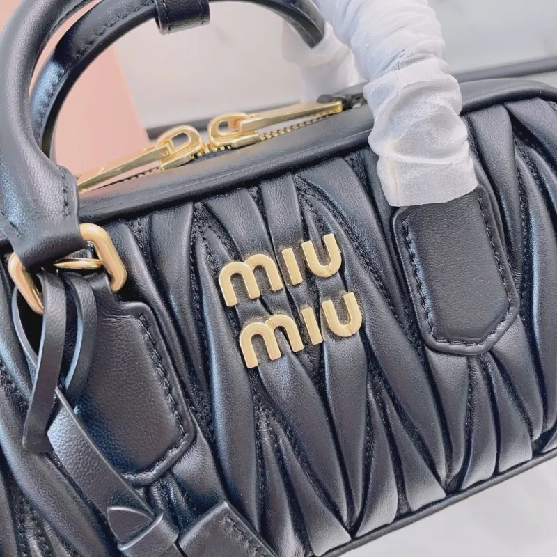 Miu Miu Black Leather Top Handle Bag 728 - Image 4
