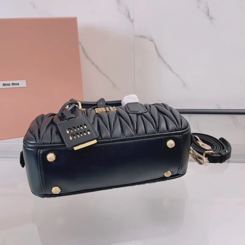 Miu Miu Black Leather Top Handle Bag 728 - Image 7