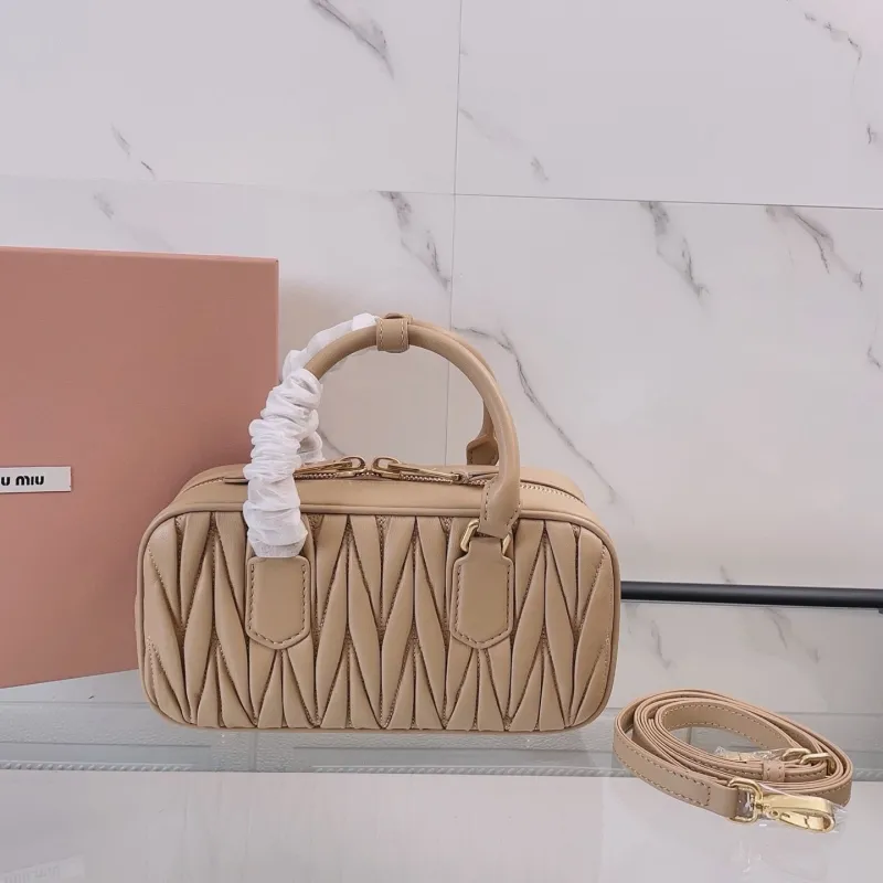 Alternative view of Miu Miu Beige Matelasse Top Handle Crossbody Bag 729