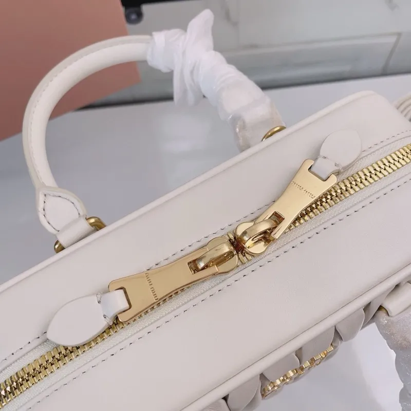 Miu Miu White Matelassé Top Handle Crossbody Bag 730 - Image 8