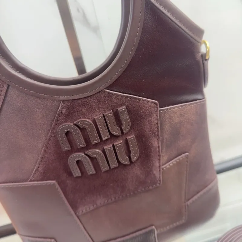 MIU MIU Dark Brown Top Handle Bag 735 - Image 4