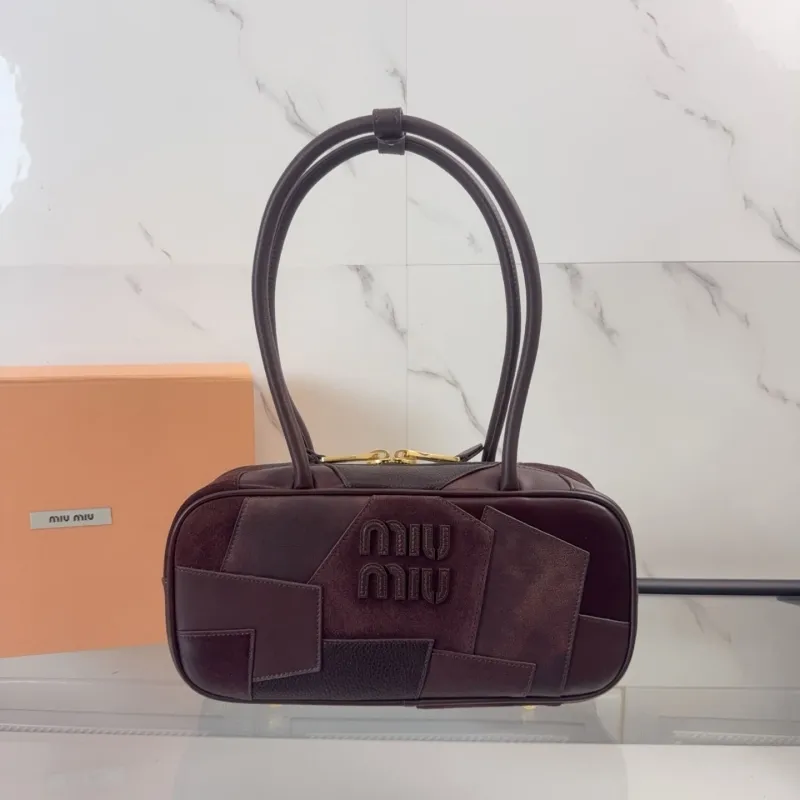 Miu Miu Brown Leather Top Handle Bag 737