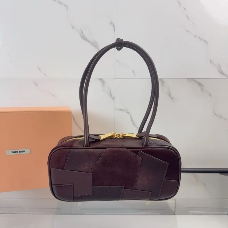 Alternative view of Miu Miu Brown Leather Top Handle Bag 737