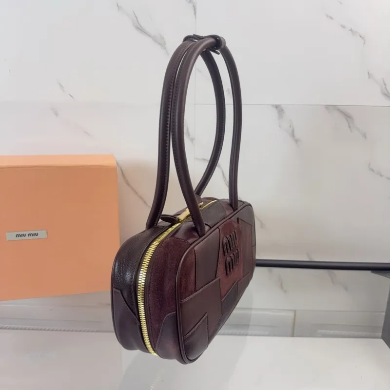 Miu Miu Brown Leather Top Handle Bag 737 - Image 3