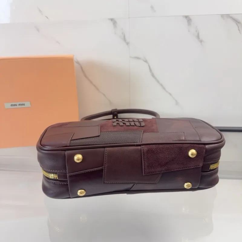 Miu Miu Brown Leather Top Handle Bag 737 - Image 4