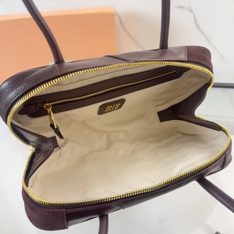 Miu Miu Brown Leather Top Handle Bag 737 - Image 5